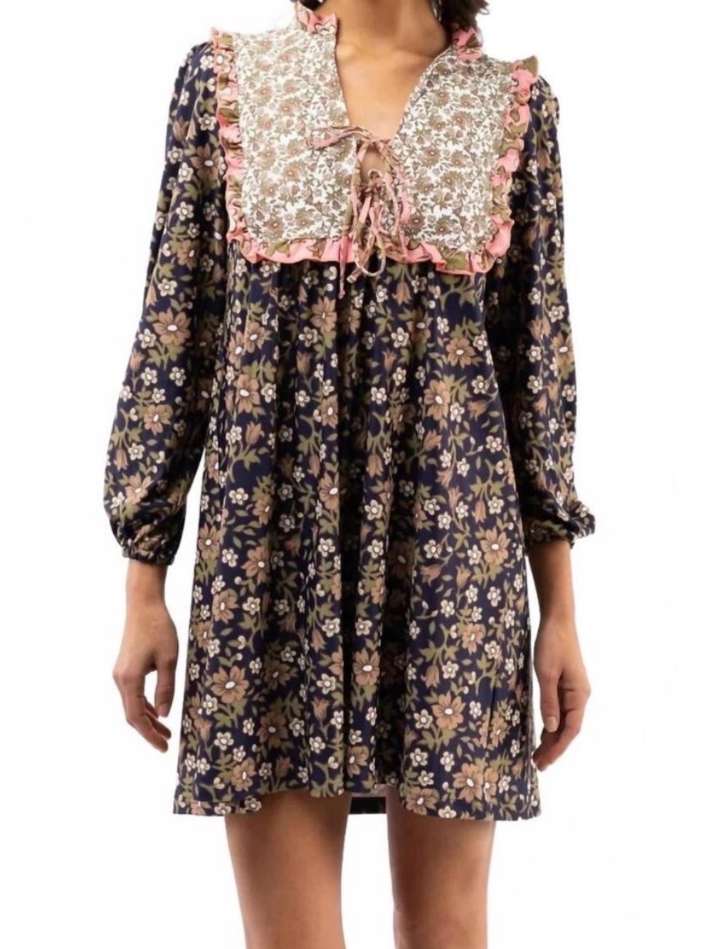 NWT Smith & Quinn Bonnie Dress in Dried Petals Multi Boho Ruffle Mini SZ M